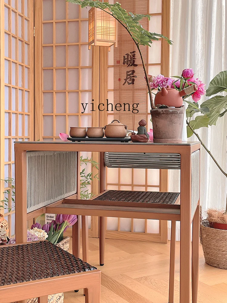 LX Balcony Table and Chair Rattan Chair Modern Minimalist casual Small Apartment Can Be Stored