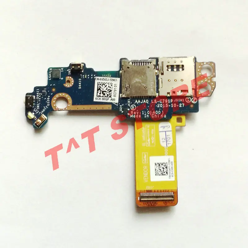 

Original For Dell Latitude 11 5175 5179 Tablet SIM SD Card Reader Power Button Daughter Circuit Board LS-C791P 0V242J V242J