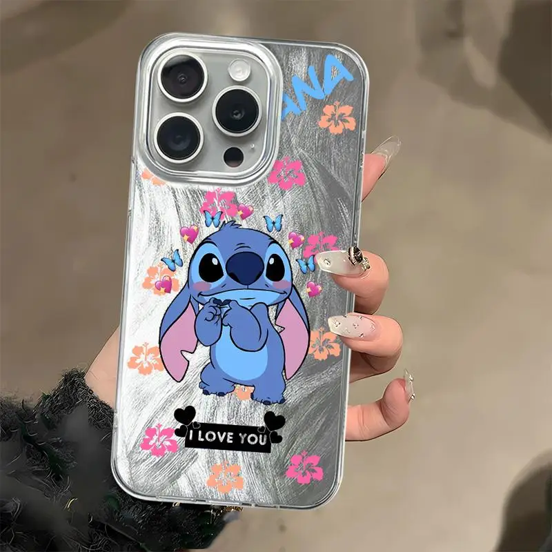 Custodia per telefono Disney Stitch carina per Apple iPhone 15 Pro Max 13 14 Plus 12 11 Pro 8 7 plus XS MAX opaca