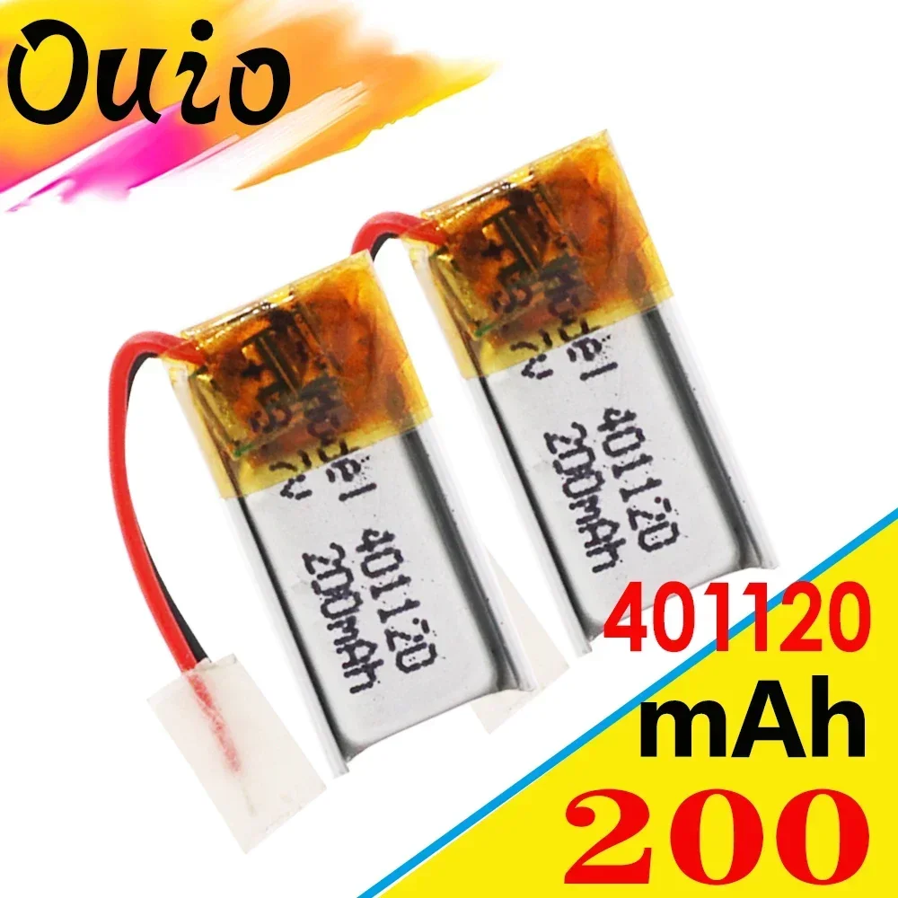 Best Rechargeable Battery 3.7V MP3 MP4 GPS 401120 401120 Polymer Lithium Batteries For Bluetooth Headsets Speakers 200MAH