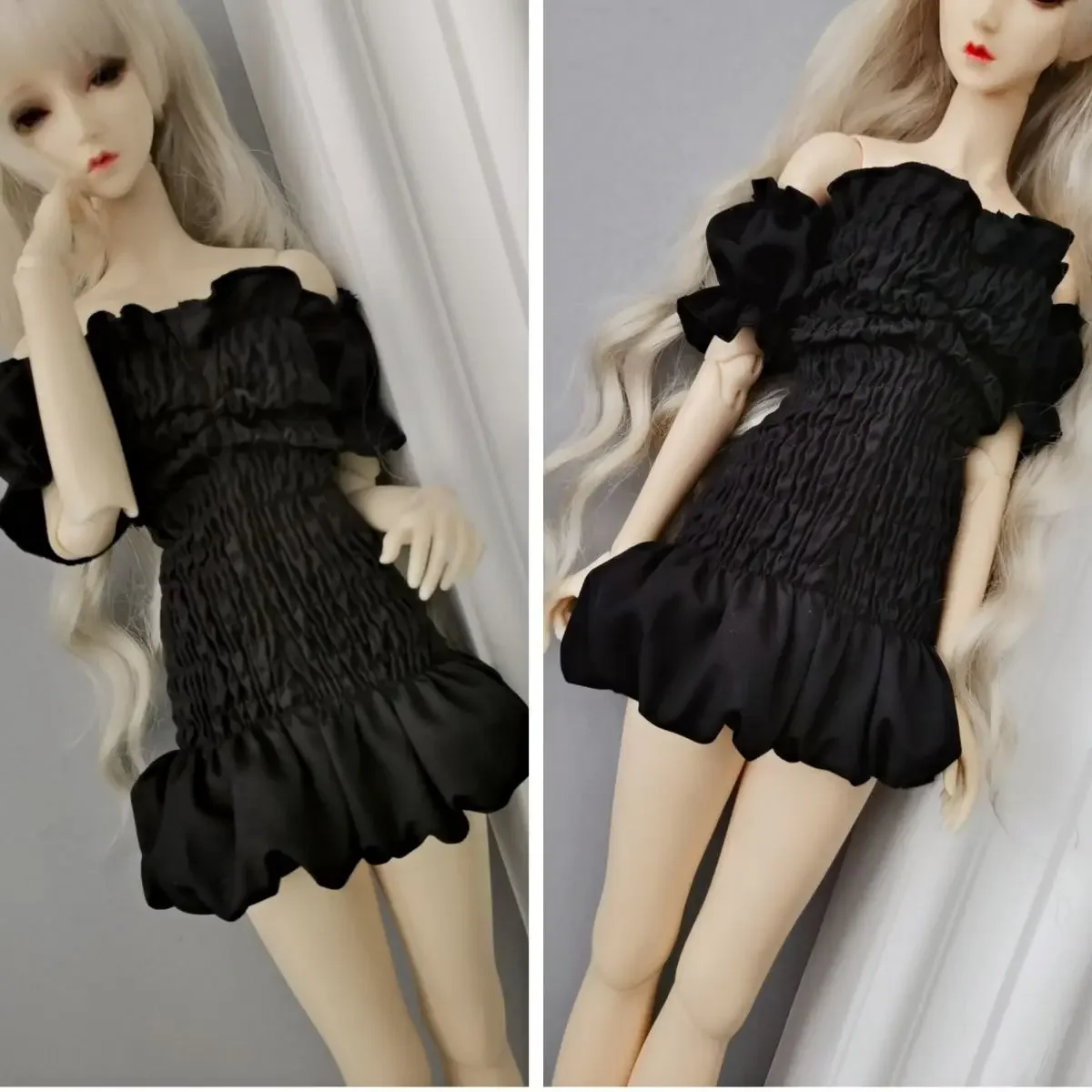 

New 60cm Doll Clothes for 1/3 Bjd Doll Black Dress Slimming Skirt Diy Girl Toys Dress Up Gift Fashion Doll Accessories, No Doll