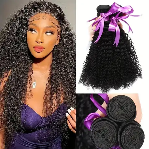 Brazilian 3 Bundles Afro Kinky Curly Hair Extension 100% Human Hair Unprocessed Curly Weave Bundles Virgin Human Hair Bundles