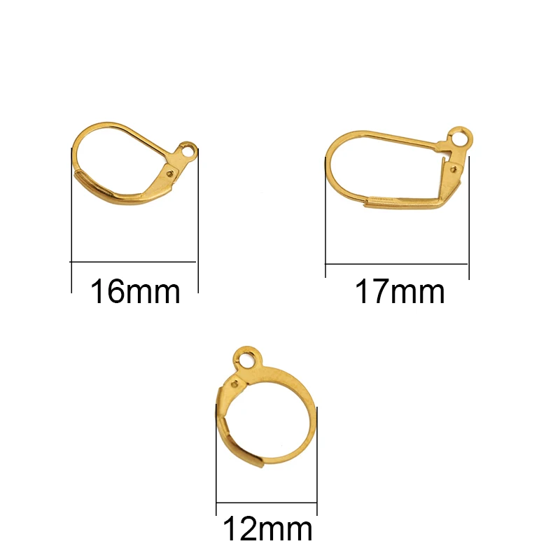 20pcs PVD Never Fade Stainless Steel Earring Hooks Clasps Hypoallergenic Earrings Making For Diy Jewelry Findings Accessories - Detail 1