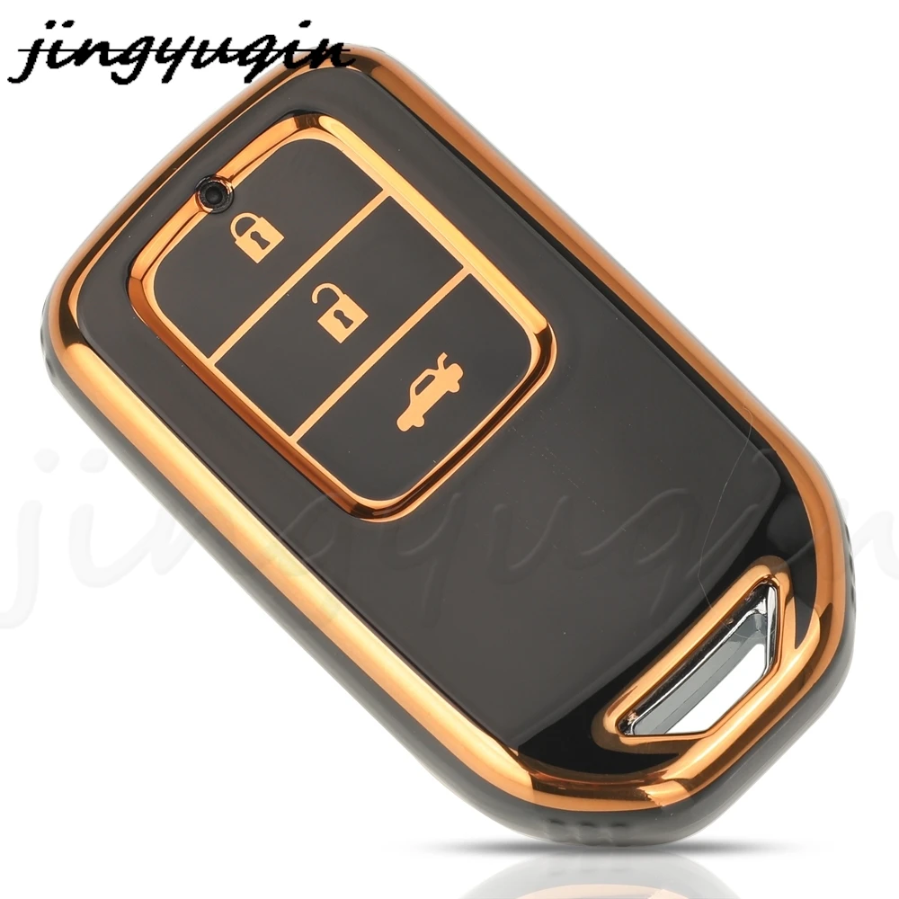 JYQ TPU 원격 자동차 키 케이스 커버, 혼다 CRV CR-V 핏 시빅 어코드 HR-V HRV 시티 오디세이 XR-V 자동차 액세서리, 2 BTN, 3 BTN