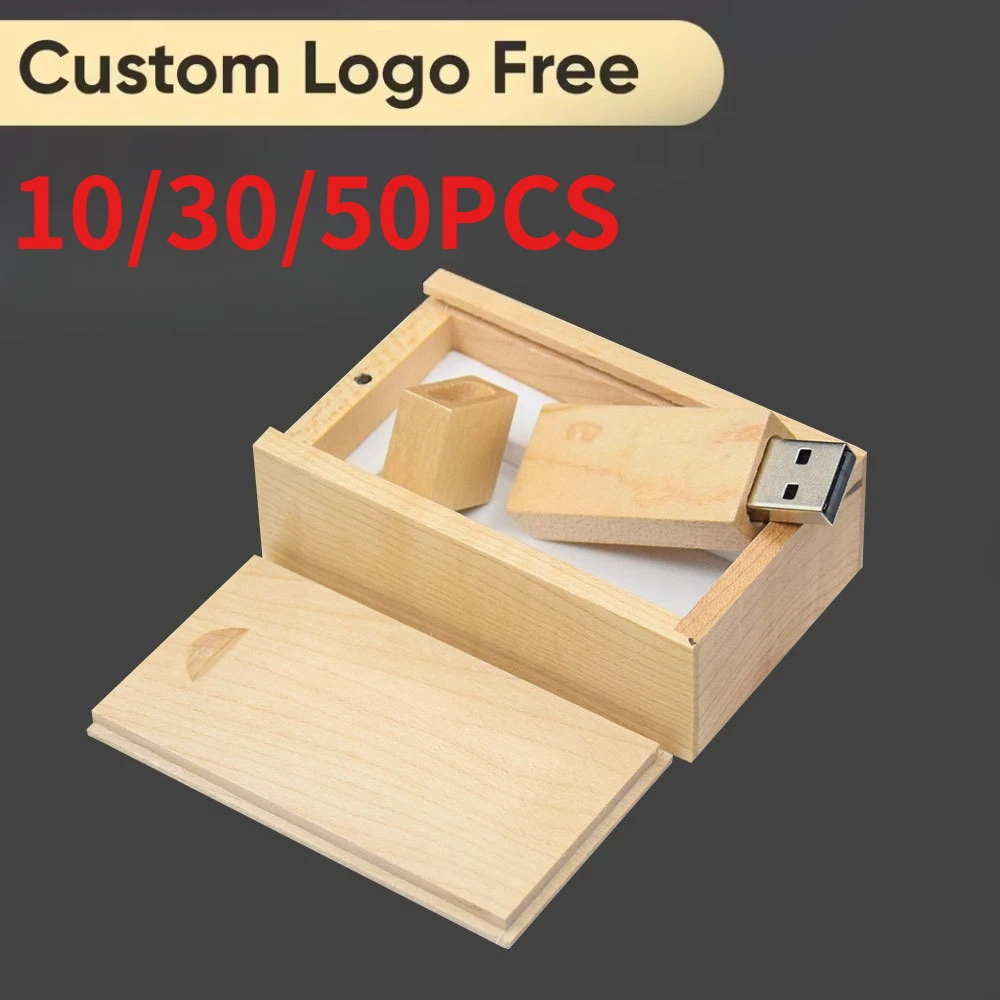 

10/30/50pcs/lot Custom Logo Wooden USB 2.0 FlashDrive PenDrive 8gb 16gb 32gb 64gb Pendrive USB Stick Photography Business Gift
