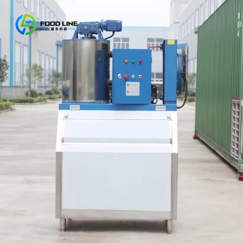 1 Ton Flake Ice Machine Efficient Ice Maker for Fishery Seafood Processing and Cold Chain Cooling