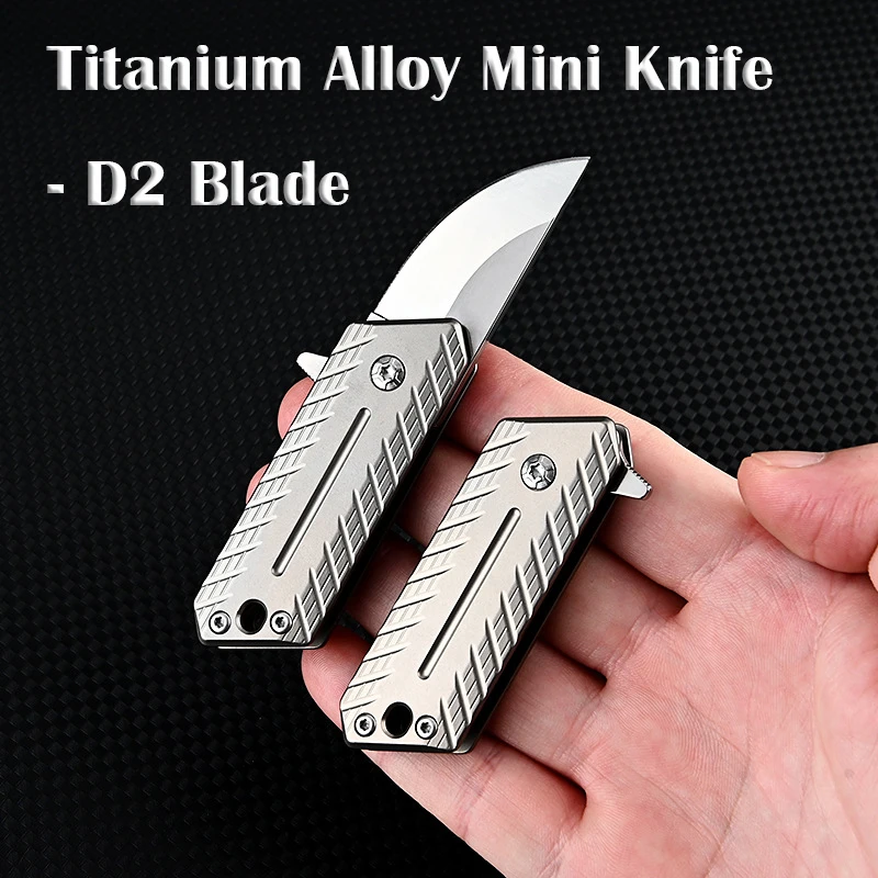 Ostrze miniaturowy nóż składany ze stopu tytanu o wysokiej twardości D2 nóż introligatorski wielofunkcyjny nóż EDC Express Box Outdoor Survival T