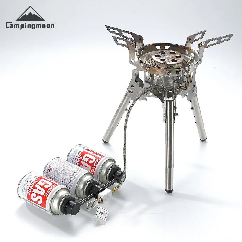 

CAMPINGMOON Aluminum Alloy Outdoor Camping Accessories Card Type Long Gas Tank with Three Essential Supplies And One Adapter