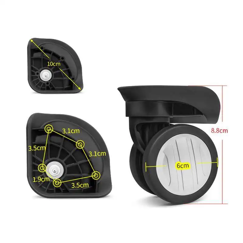 WJ216/218 Delsey Luggage Replacement Wheels Luggage Repair Kit Universal Swivel Wheels