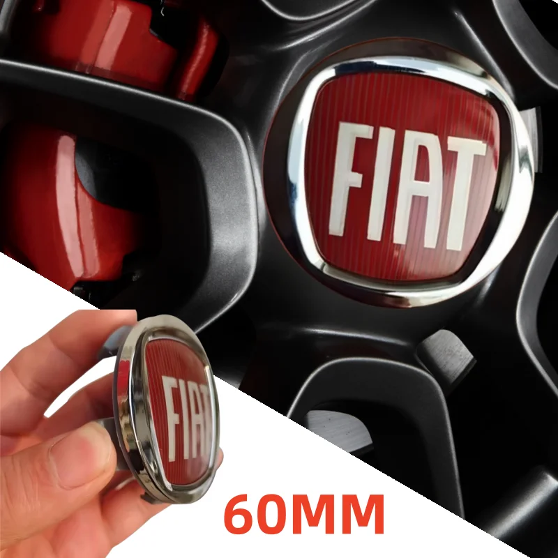 4pcs 60mm Refit Car Wheel Center Cap Logo Hub Badge Emblem for Fiat Ducato 500 500L 124 Spider Coupe Panda Doblo Accessories