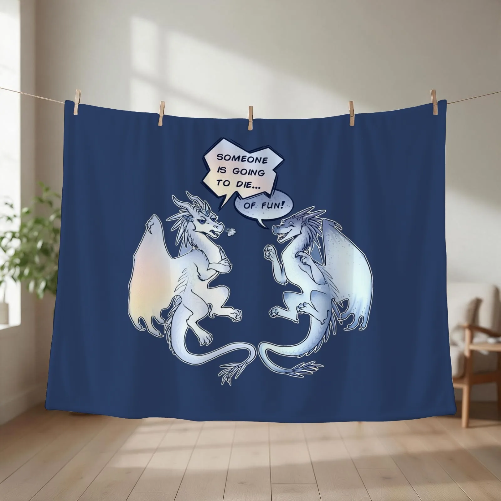 Wings of Fire - Snowfall and Lynx - Someone is going to Die of Fun Throw Blanket
