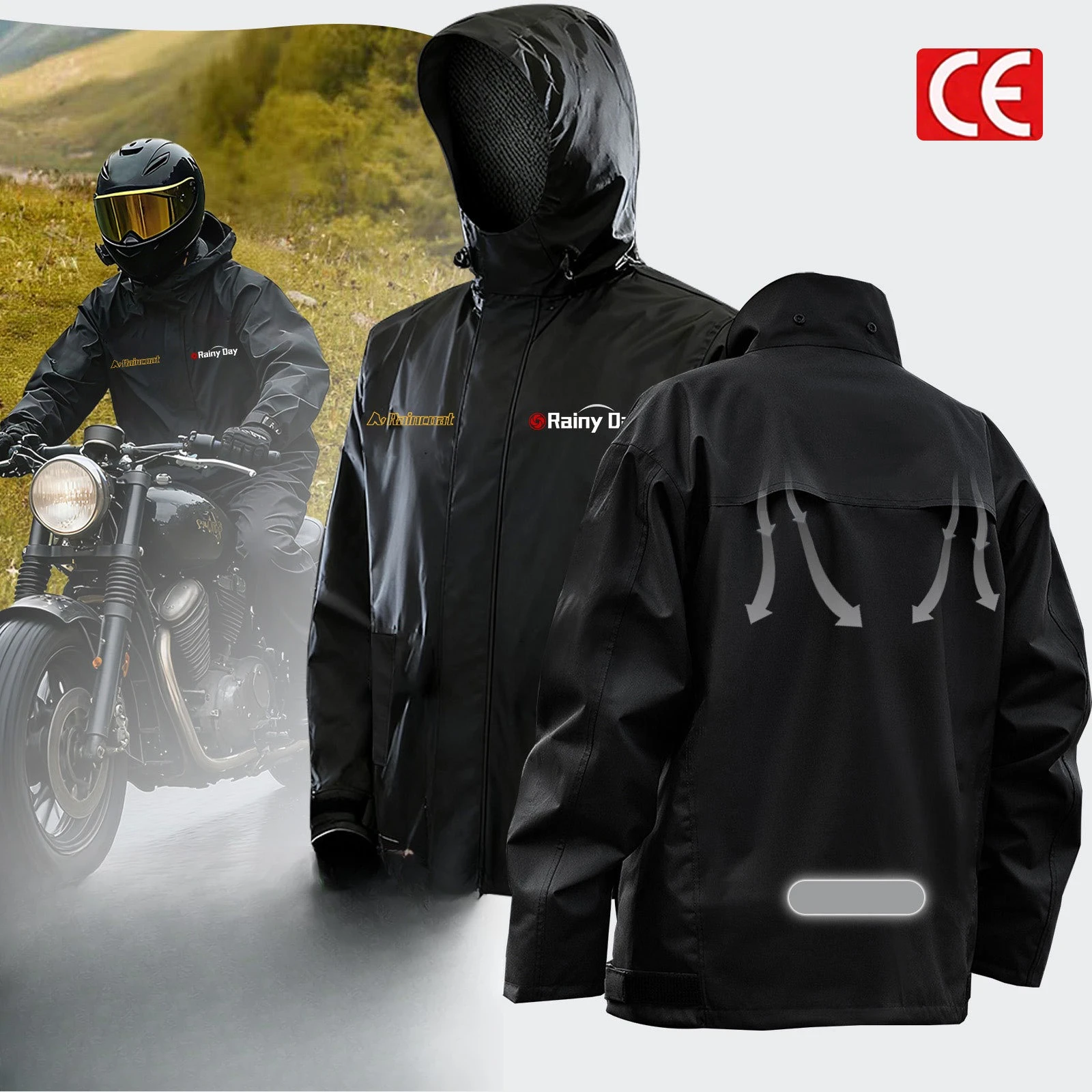 Motorcycle Raincoat Rain Pants Suit for Men and Adults Split Motorcycle Riding Clothes Rainstorm Level Takeaway Riders Only