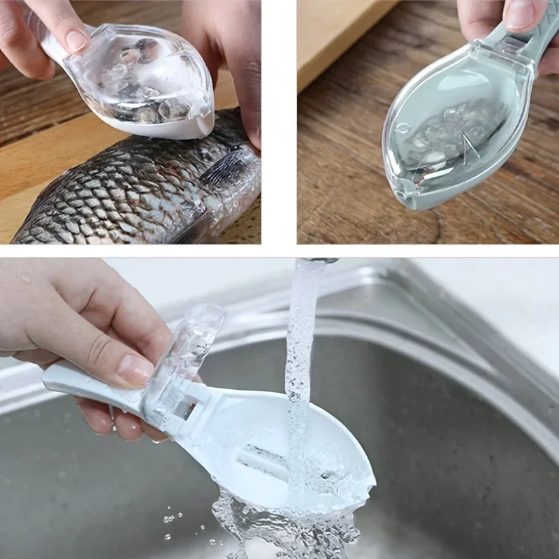 Fish Scaler Fishing Knife Cleaning Tools Kitchen Cooking Accessorie Fish Skin Brush Fast Remove Fish Scale Scraper Planer Tool