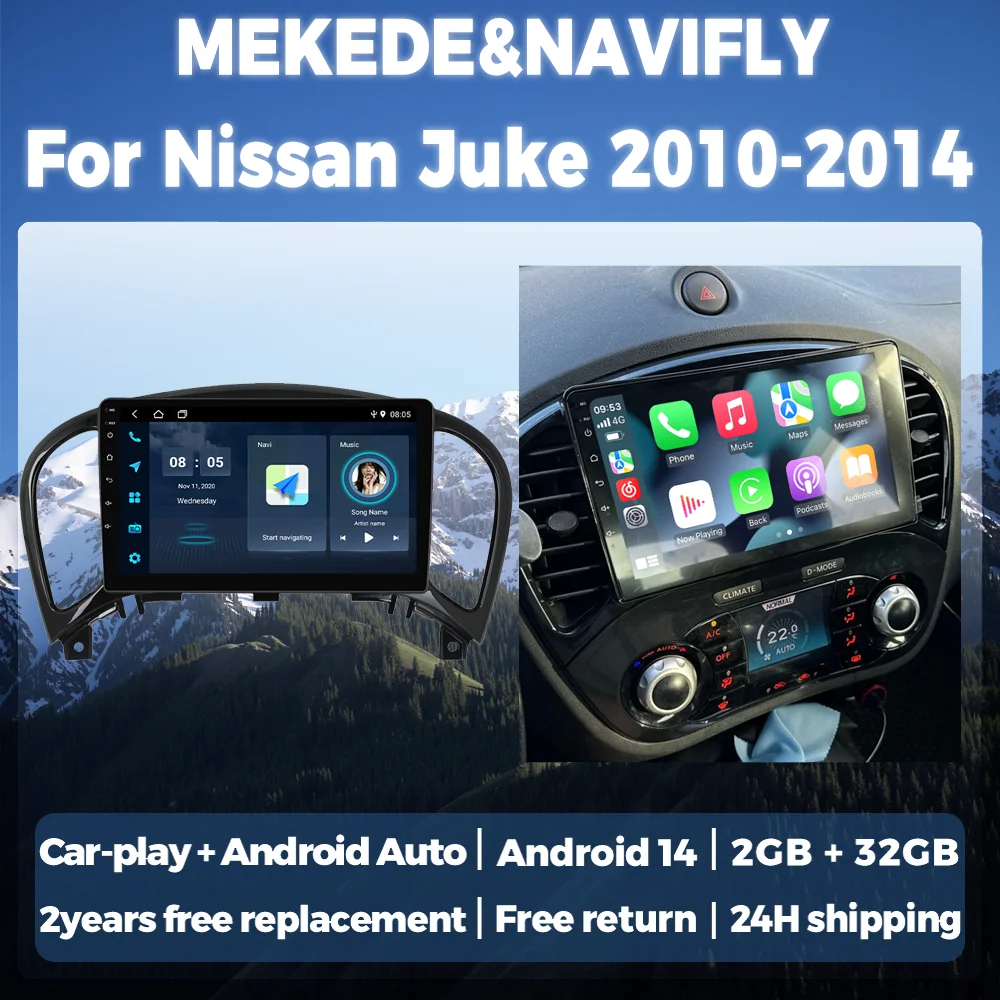 

Android 14 Car Radio For Nissan Juke YF15 2010-2014 Multimedia Player GPS Navigation Head Unit Wireless Carplay Android Auto BT