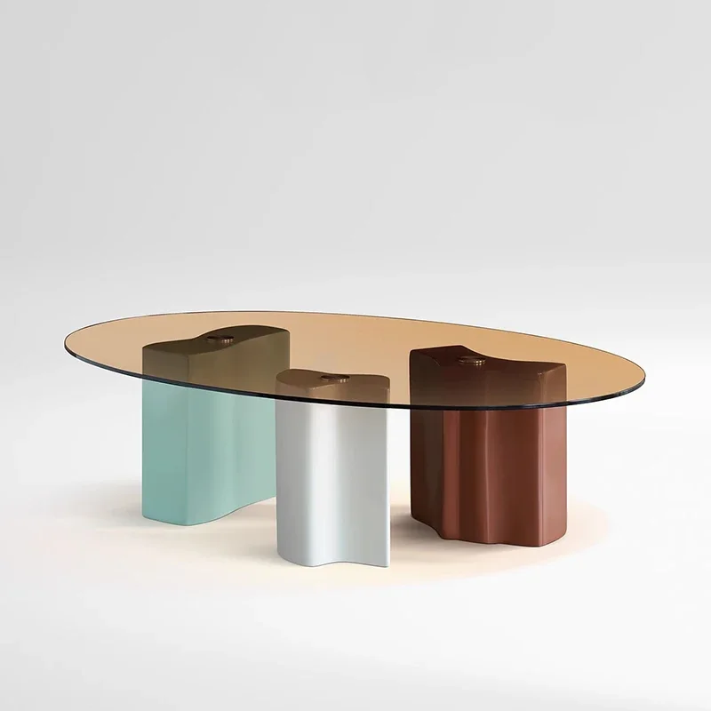 /Glass Transparent Coffee Table Aesthetic Standing Unique Modern Coffee Table Decoration Nordic Mesa Auxiliar Home Furniture