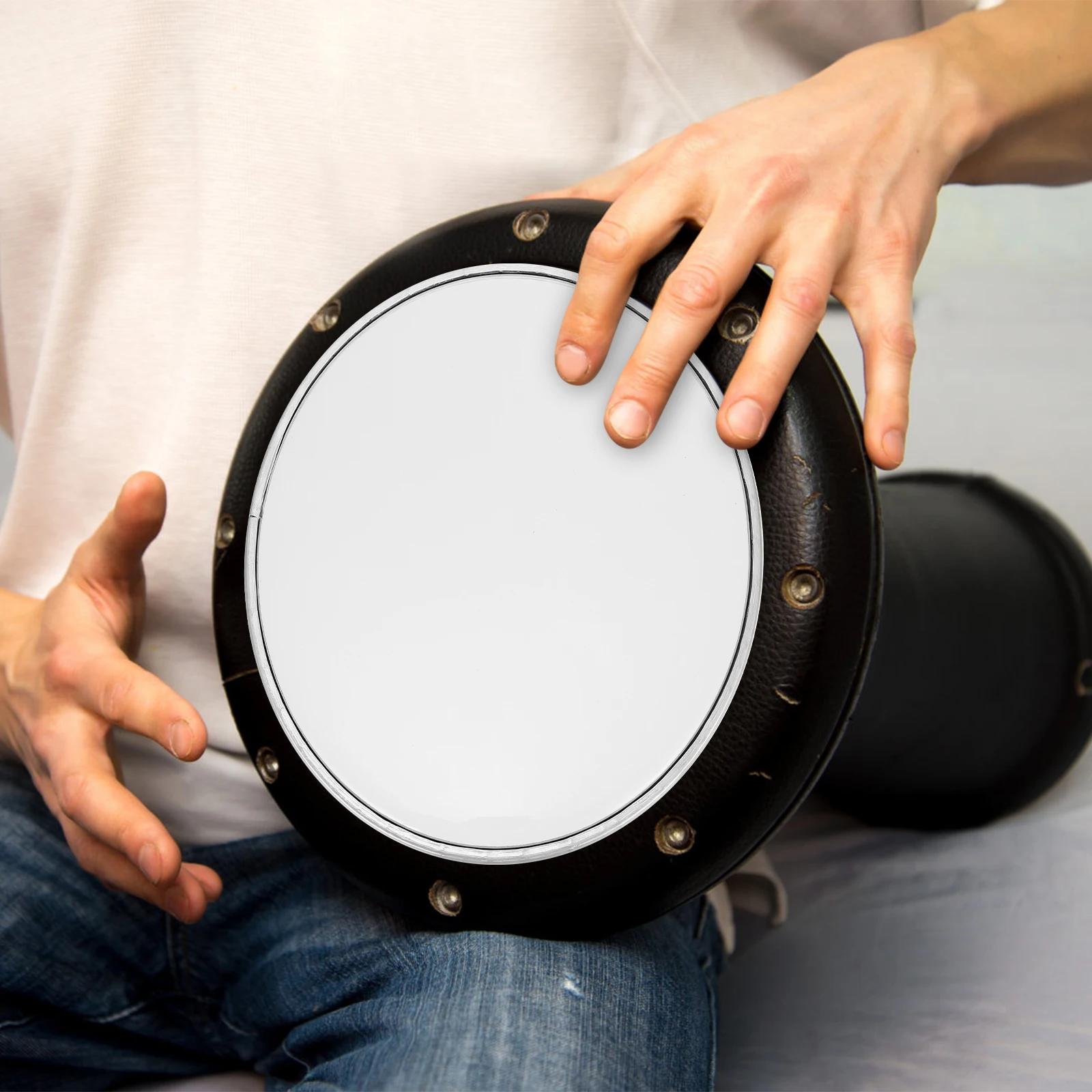 

Universal Skin 8-Inch Pet Drumhead Durable Replacement For Jazz Set Drum Kit Drum Cover Bass Boost Stable Metal Ring For