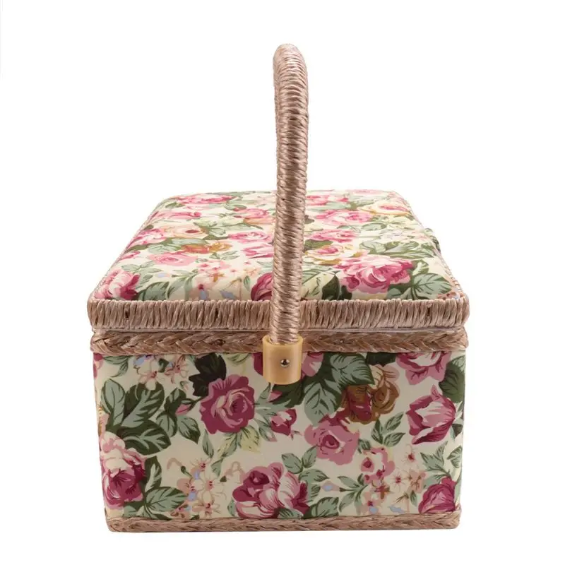 VEHO-2X Extra Large Sewing Basket,Vintage Sewing Basket,For Needles, Thread, Tape Measure, And Other Sewing Supplies Storage