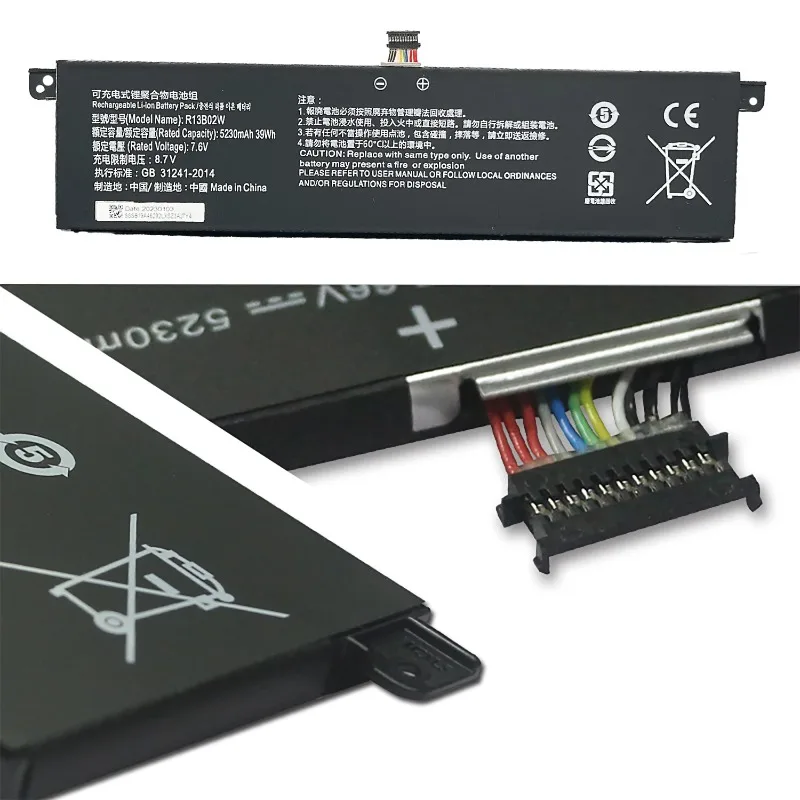 4400mAh 5230mAh Gloednieuwe Laptop Batterij R13B01W Voor XIAOMI Air13 13.3inch 161301-01 R13B01W R13B02W Notebook