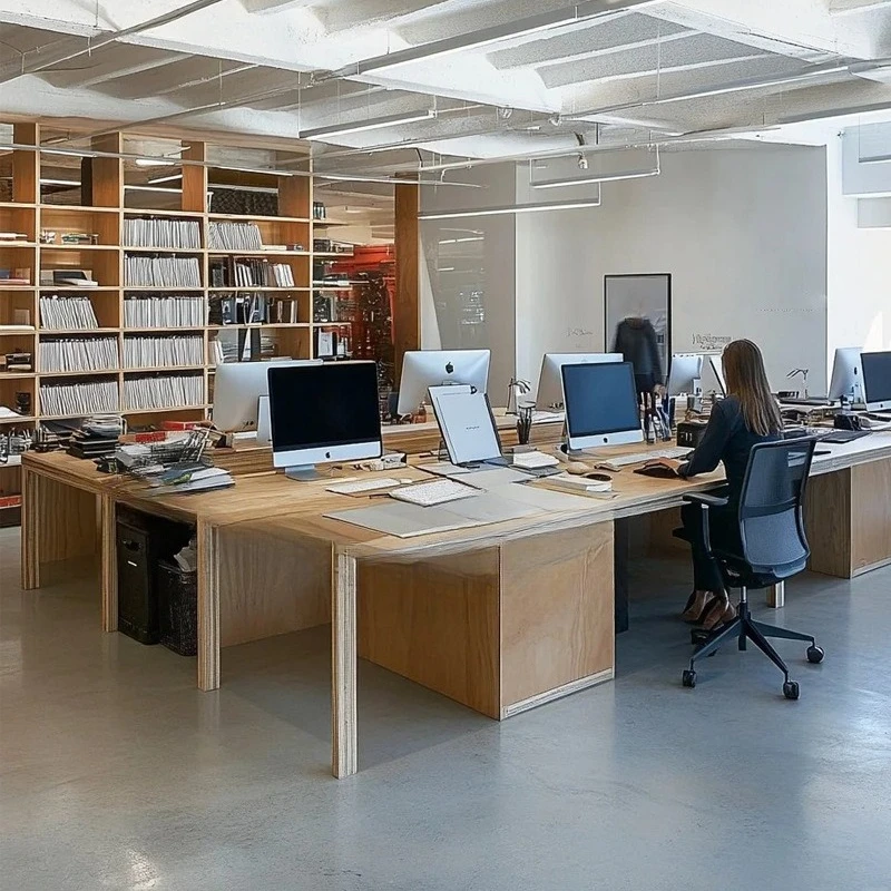 

Birch ocean board desk, long table simple