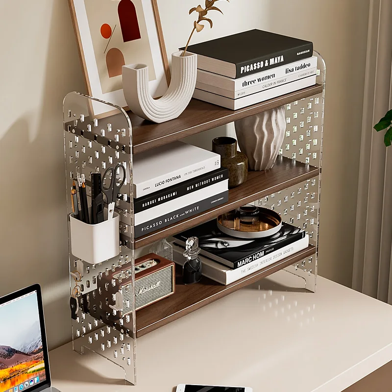 

Desktop Shelf, Office Bookshelf, Study Desktop Organizer, Decorative Display Shelf, Multi-layer Shelf, Acrylic Storage Rack