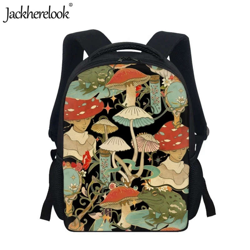 

Jackherelook Psychedelic Mushroom Plant Print School Bag Popular Book Bag for Kindergarten Kids Casual Travel Backpack Knapsack