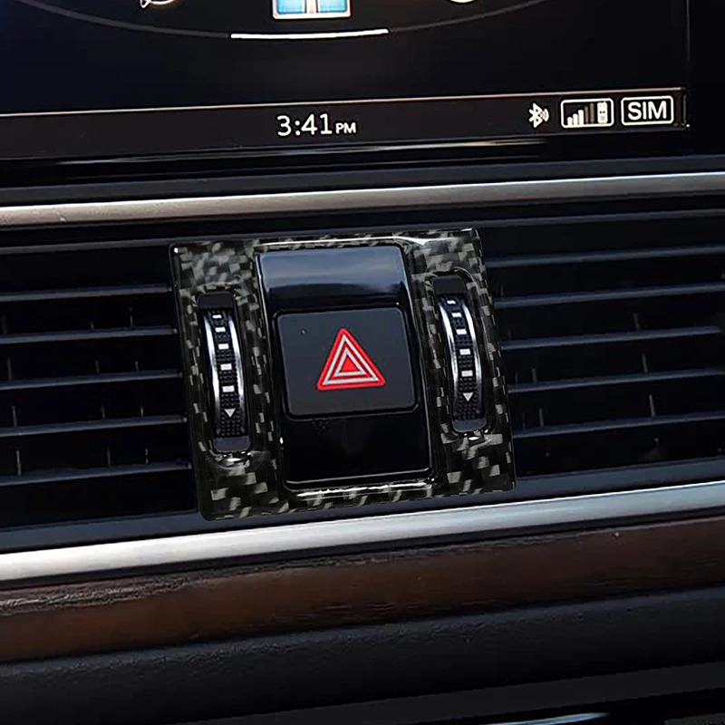 

Carbon Fiber Safety Warning Light Frame Decoration Cover Trim For Audi A6 C7 2012-2018 Interior Accessories