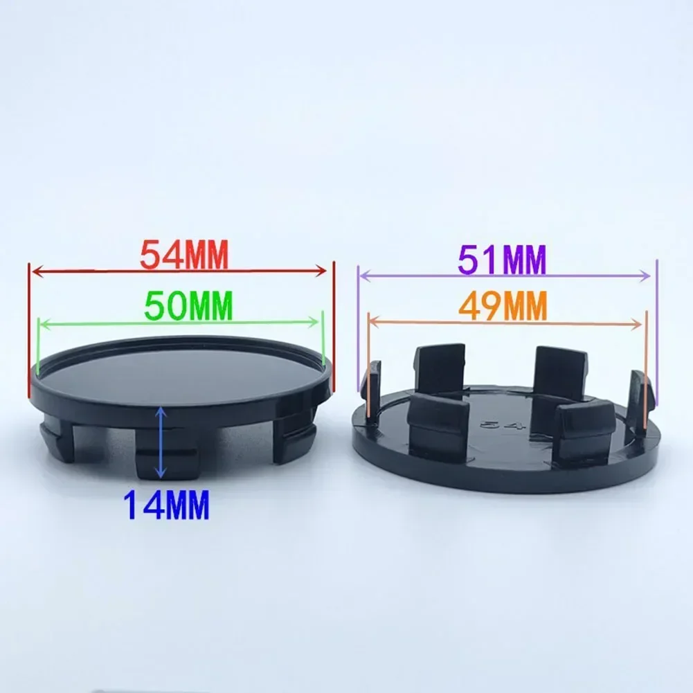 4pcs Universal 54mm Diameter Car Wheel Center Hub Cap  Auto Vehicle Tyre Cover ABS Plastic Fit For Most Cars Silver/Black
