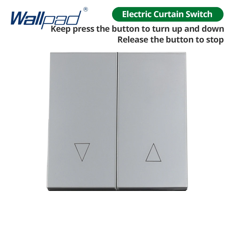 Wallpad 2 Gang Reset Wall Electric Curtain Switch Module Momentary Contact 52*52MM White Black Grey