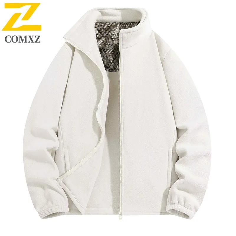 

COMXZ Office Commute Jacket for Men Classic Stand Collar Comfort Coat Business Casual Lightweight Durable Autumn Outerwear
