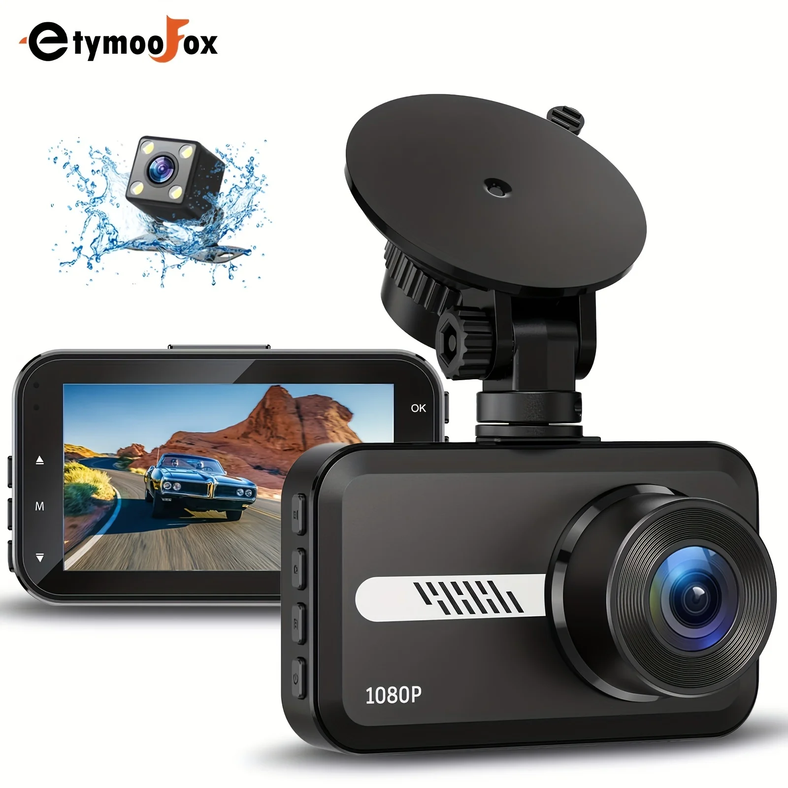 

Dash Cam Front And Rear, 1080P Full HD Dash Camera For Cars With 32GB SD Card, 3'' IPS Screen, 170°Wide Angle, Night Vision, Pa