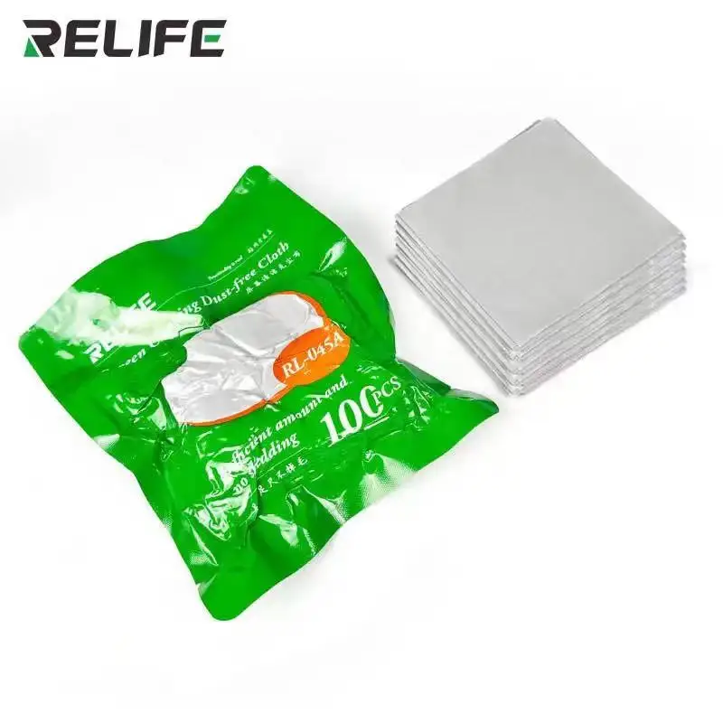 RELIFE RL-045A 10Pcs/Pack Anti-static Cleanroom Wipers Mobile Phone LCD Screen Electronic Parts Dust Cleaning Cloth Wiper