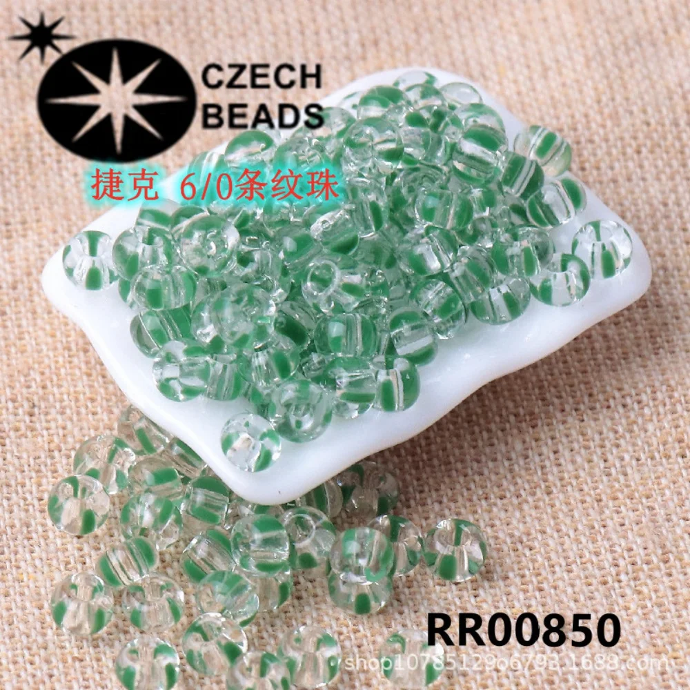 Czech imported Baoshi, Osha 4mm striped beads 6/0 solid color glass watermelon beads handmade bracelet DIY bead scattered beads