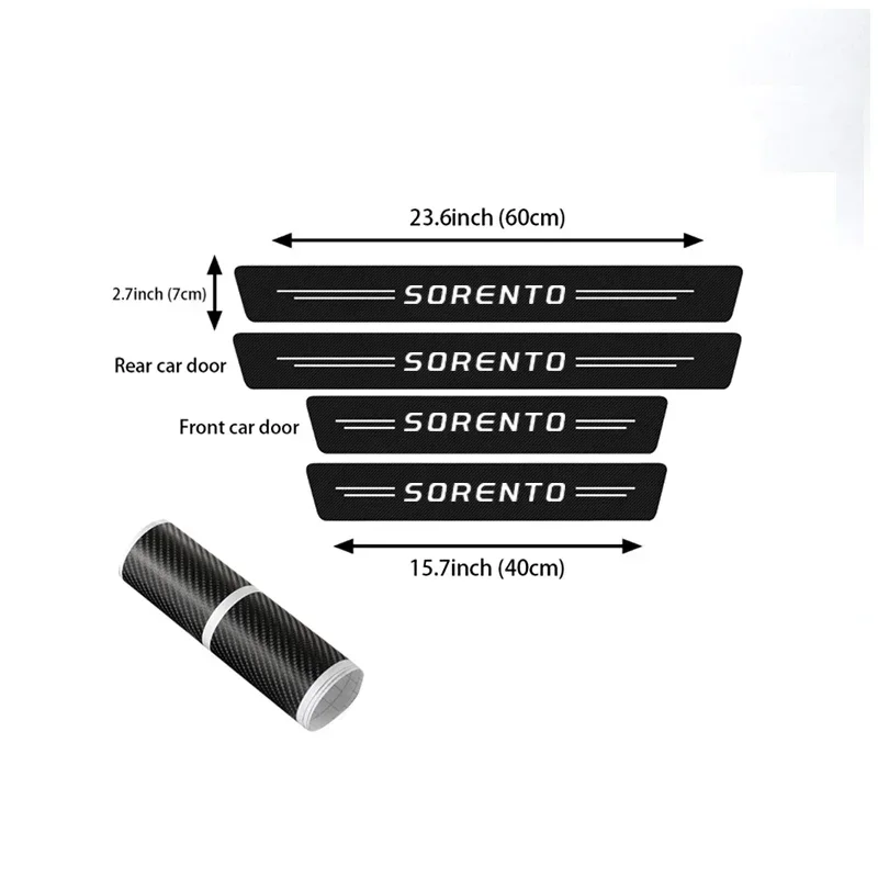 Car Door Sill Threshold Stickes Trunk Bumper Guard Decals for KIA Sorento 2021 2024 2025 2019 2018 2017 2016 2015 Accessories