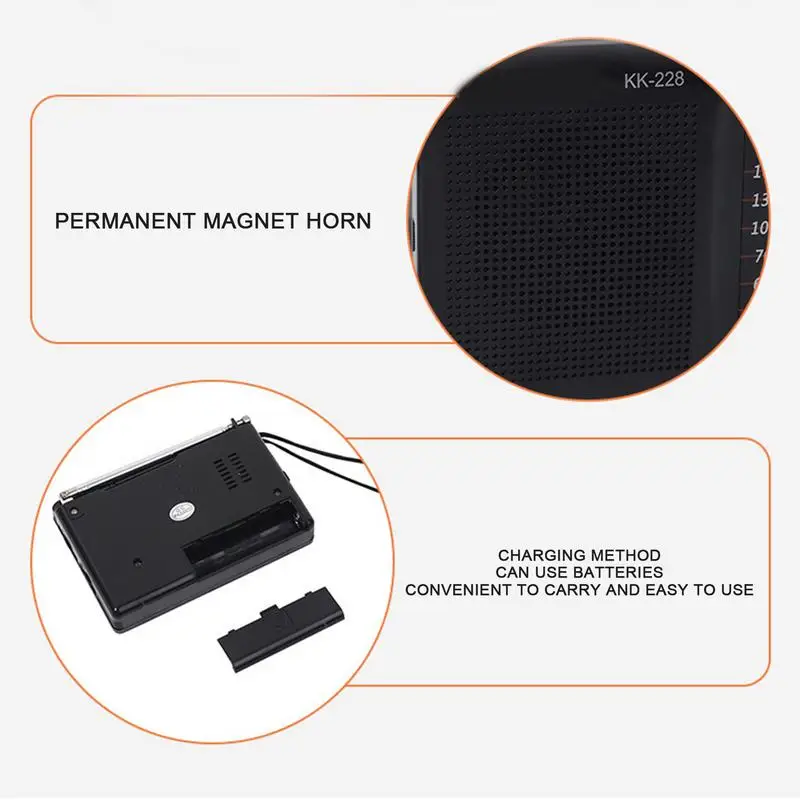 Compact Radio Battery Operated Am/Fm Stereo Radios Enjoy Music Anywhere with Compact Design Ultra-Wide Signals Wrist Strap