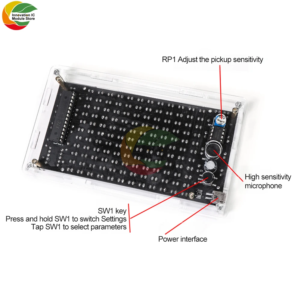 DIY Soldering Project Spectrum USB Mini Electronic Display Sound Activated Home Stereo Speaker DIY Kits for Leaning Soldering