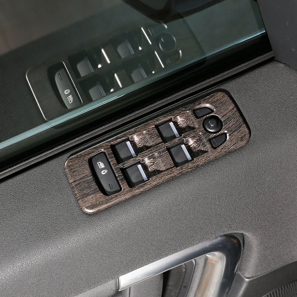4 Pcs For Land Rover Discovery Sport 2015-2018 ABS Oak Grain Window Lift Button Frame Trim Car Accessories
