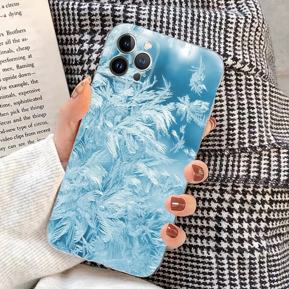 Snowflake snow cold Phone Case for iPhone 15 8 7 6 6S Plus X SE 2020 XR XS 14 11 12 13 Mini Pro Max Mobile Case image 3