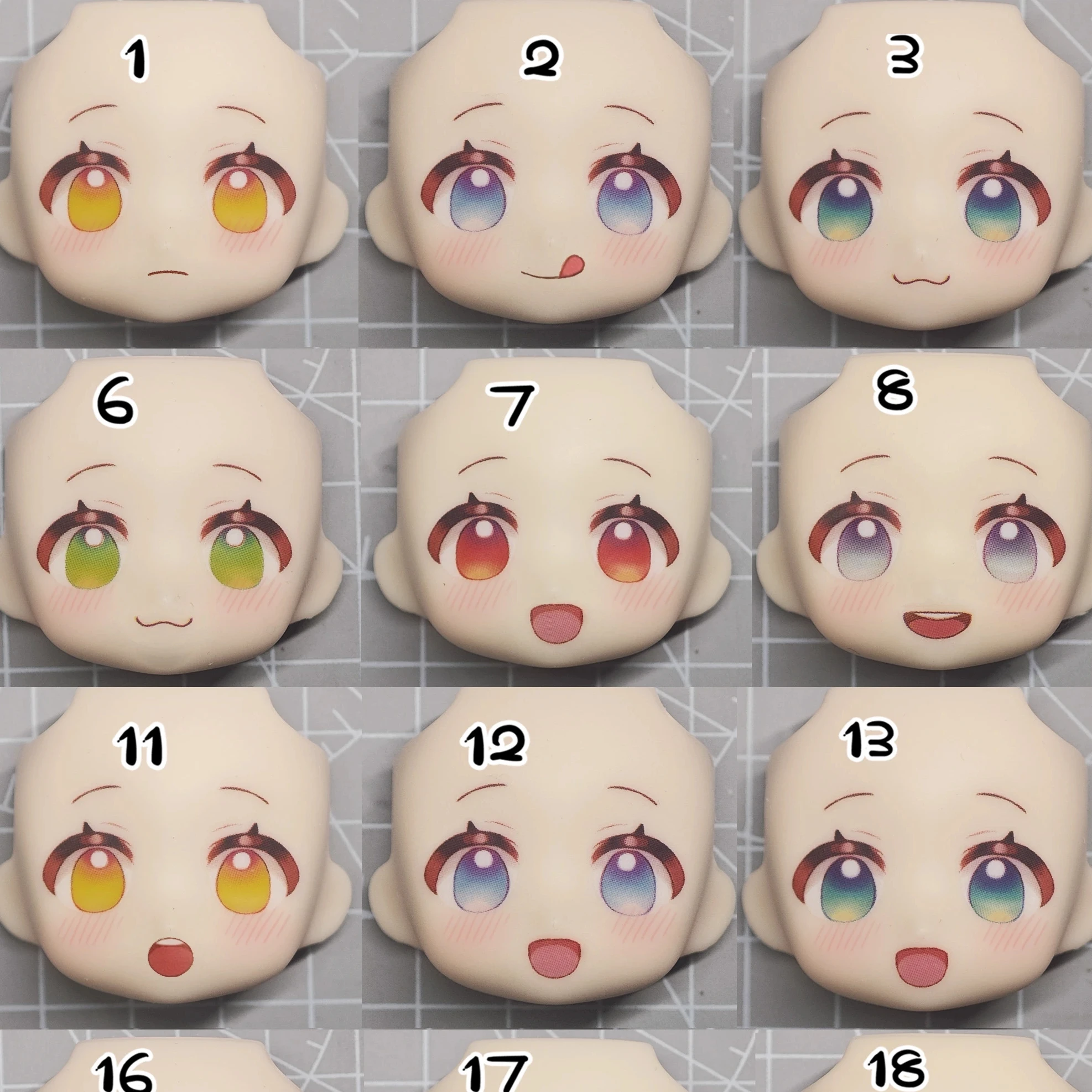 Original Design Ob11 Face Doll QIUQIU Handmade Water Sticker Faceplate  Game Cosplay Toy Accessories