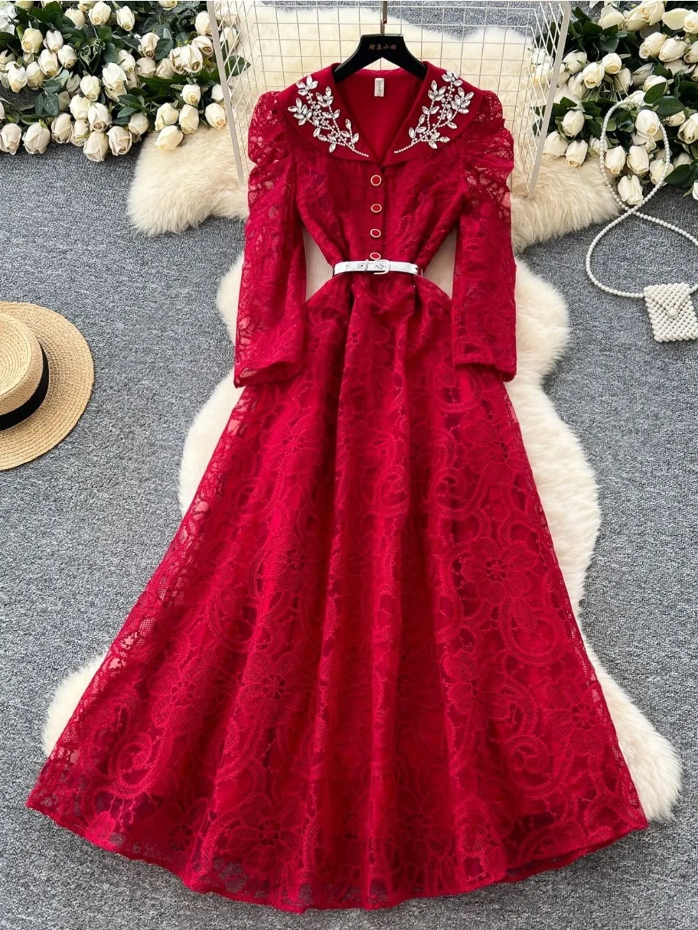 Ramadan robes longues Abaya Eid femmes musulmanes désherbage dentelle diamant fête Jalabiya robes Largos arabe longue Robe caftan broderie