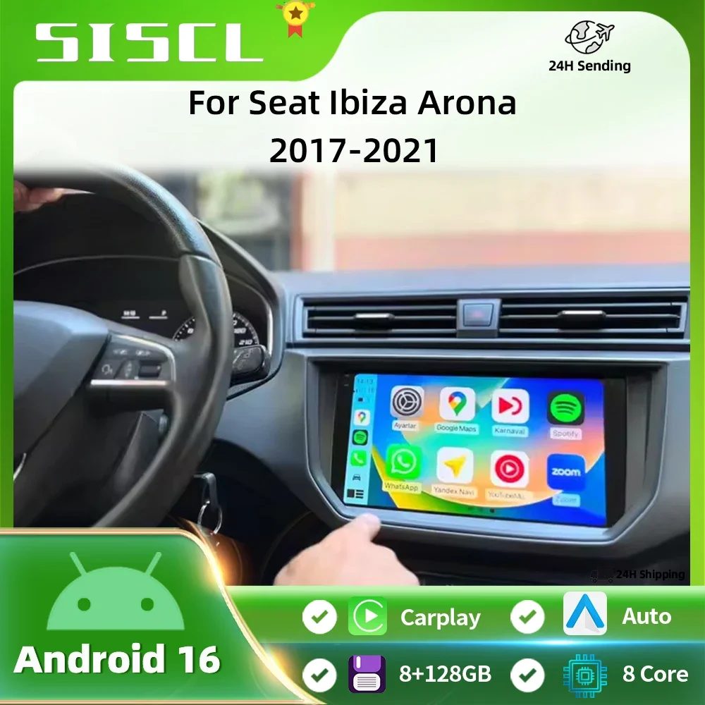 

Android 16 2K QLED Car Radio For Seat Ibiza Arona 2017 - 2021 Multimedia Video Player GPS 4G CarPlay Auto Wireless Stereo
