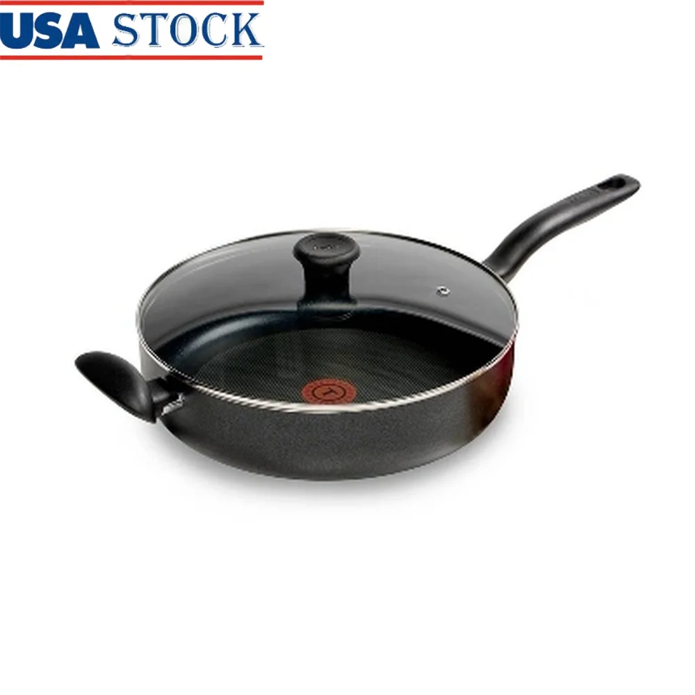 

5qt Nonstick Sauté Pan with Lid Vented Glass Lid Ergonomic Handle Even Heating Safe Oven Dishwasher All Cooktops