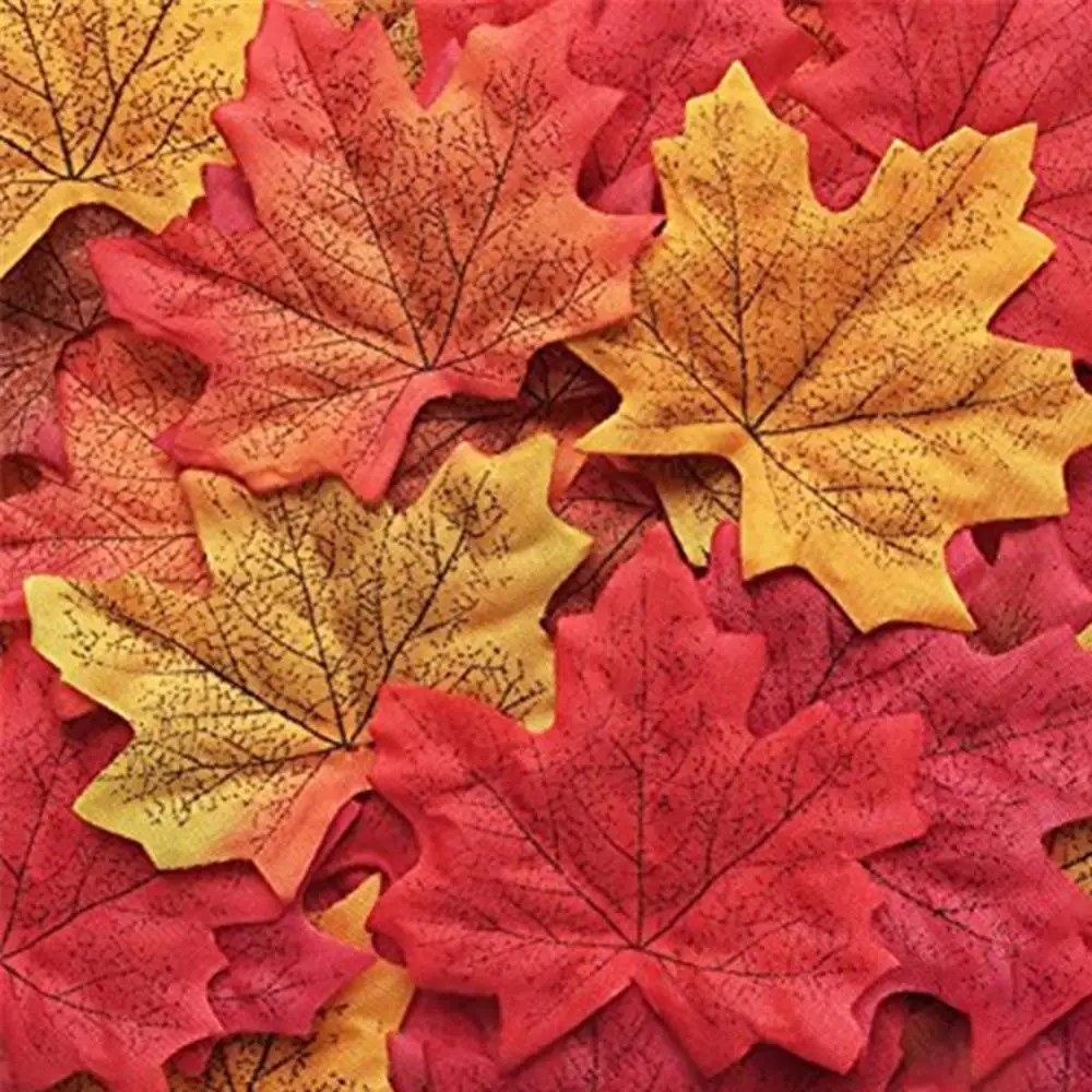 50Pcs Artificial Autumn Maple Leaves Wedding Party Scrapbooking Decor Photo Prop Artificial Maple Leaves Artificial Plants