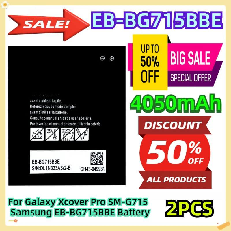 

For Galaxy Xcover Pro SM-G715 4050mAh Samsung EB-BG715BBE Battery 2pcs