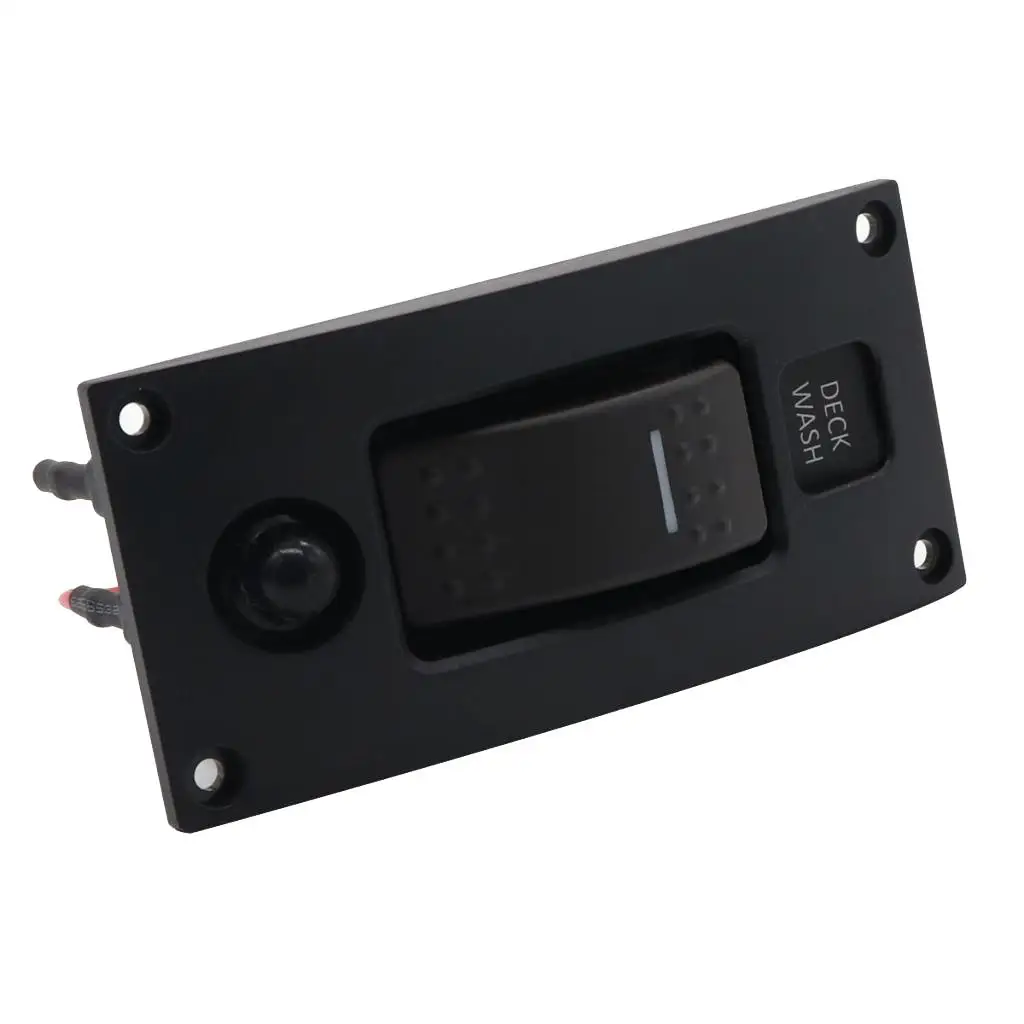 

12V 24V Deck Wash Rocker Marine Switch Panel with Dual Voltage Circuit Breaker for RV Boat Water System