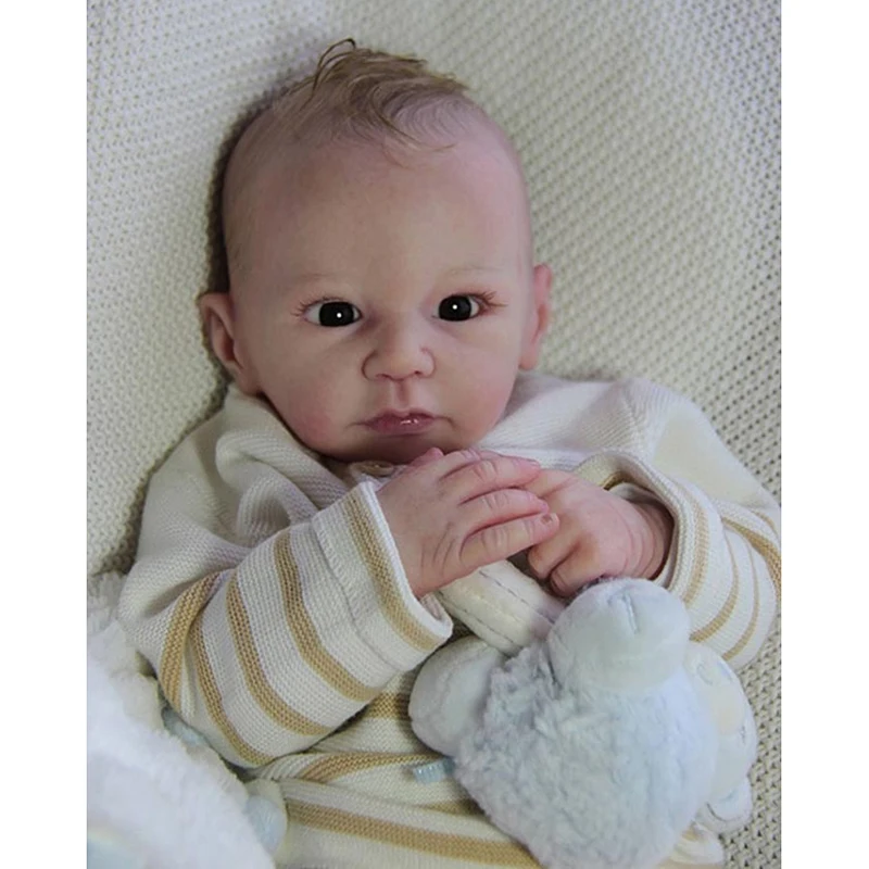 19inch Reborn Doll Kit Yehudi Lifelike Newborn Awake Baby Soft Touch Fresh Color Unfinished Unpainted Doll Parts with Body