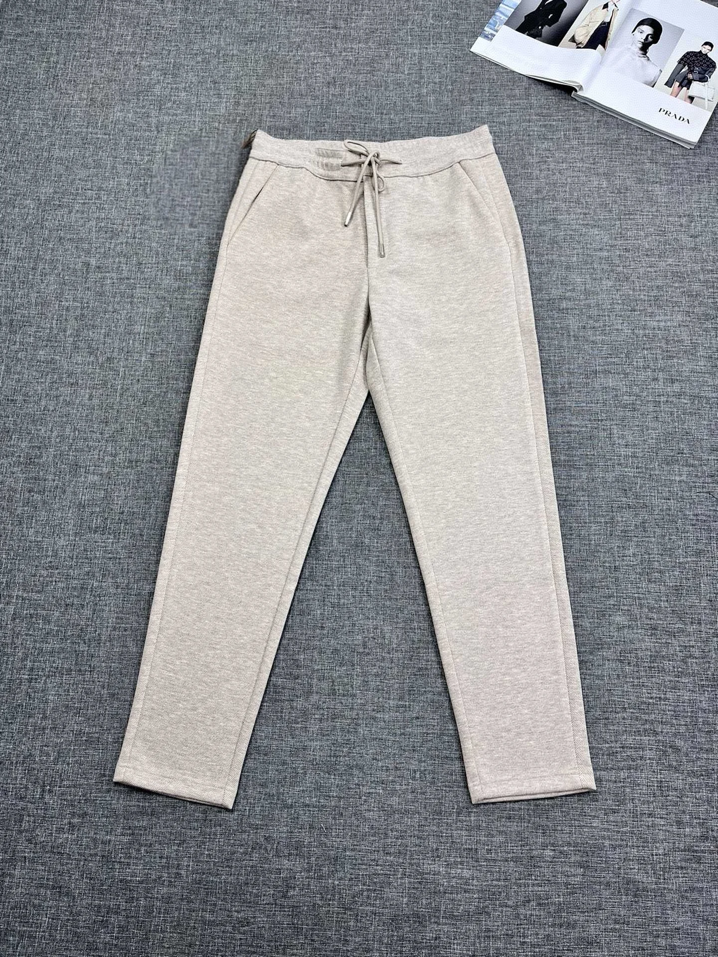 

LP wool 25aw wool blend elastic waist straight trousers