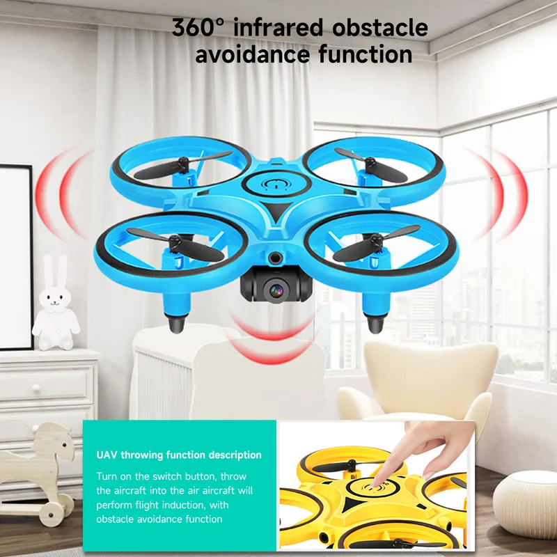 Gesture Control Drone 360° Flips RC Quadcopter Aircraft Hand Sensor Drone With Smart Watch Controlled And Led Light 3 Modes