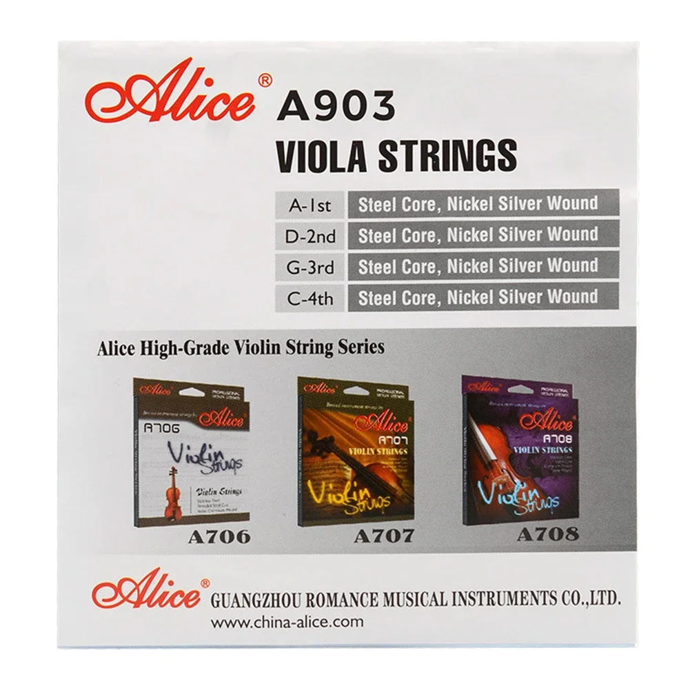 Steel Core Viola Strings Soft & Sweet Viola Strings A903 D-3rd Steel Core For Beginners G-4th Steel Core German Silver Winding