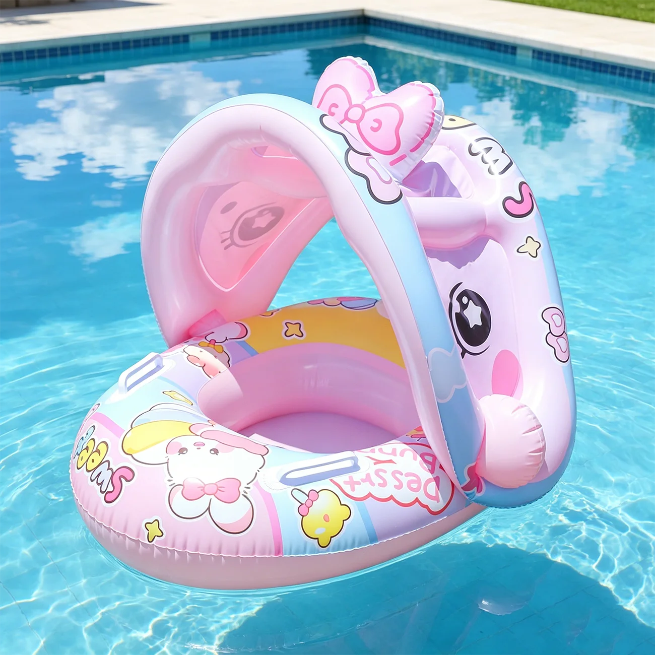 

1PC Float with Canopy, Floaties with UPF 50+ Sun Protection, Safty Seat for Infant Swim Float Rings,Infant Toddler Swim Floaties