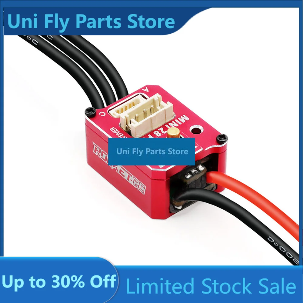 UniFlyROCKET-RC 30A Brushless ESC With LED Programing Card Combo MINI 28 Pro 2S LiPo BEC 3A 6V/7.4V For 1/28 1/27 RC Car Upgrade